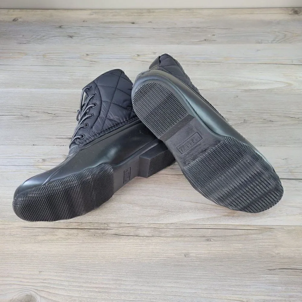 Sperry Black Saltwater Duck Boots Sz 8.5